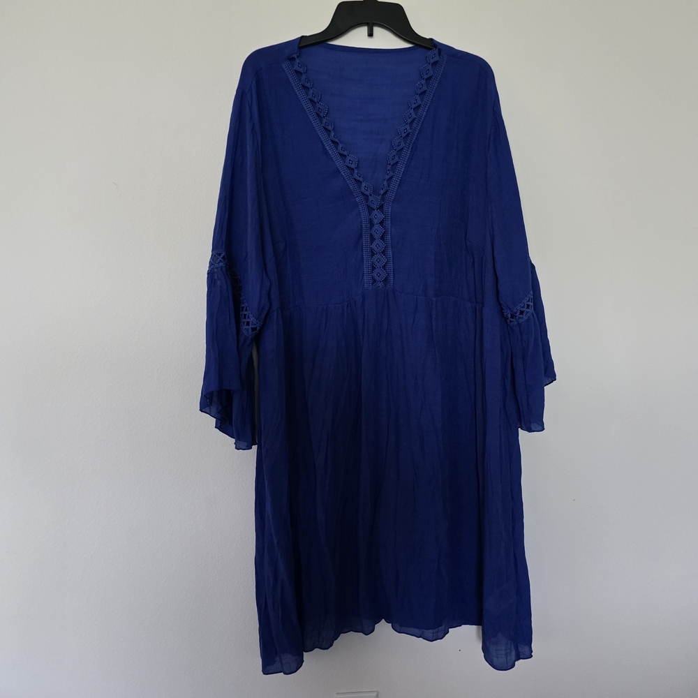 Beach Cover-up 3X Blue Midi Dress